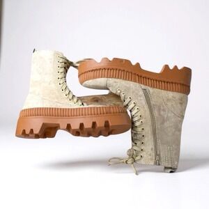 Silent D High Top Brown Shoes Lace Up & Zipper Size 39 8-8.5